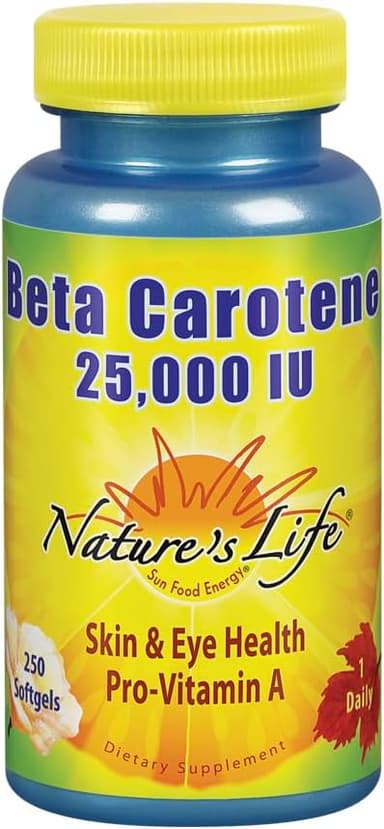 NATURE'S LIFE BETA CAROTENE 25000IU X 250 SOFTGELS
