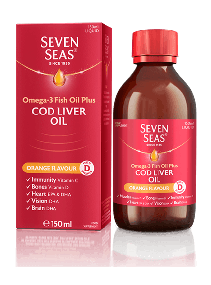 SEVEN SEAS OMEGA-3 FISH OIL COD LIVER OIL ORANGE FLAVOUR 150ML