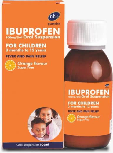 NHP Ibuprofen syrup orange flavour 100m