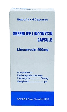 GREENLIFE LINCOMYCIN 500MG X 12 CAPS