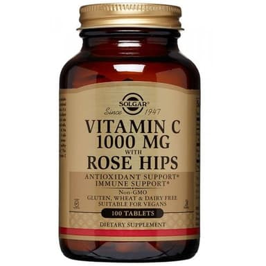 SOLGAR VITAMIN C 1000MG WITH ROSE HIPS X 100 TABS