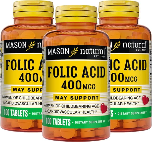 MASON NATURAL FOLIC ACID 400MCG X 100 TABS
