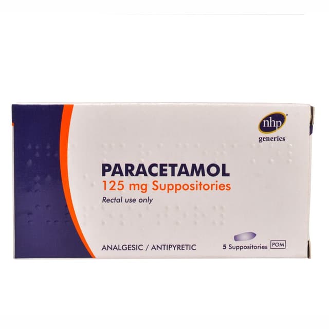 NHP PARACETAMOL SUPP 125MG X5