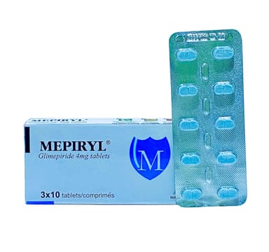 Meprid Glimepiride 4mg 30 tablets pack