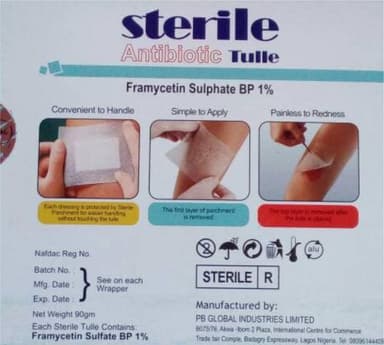 STERILE ANTIBIOTIC TULLE.