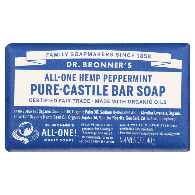 DR. BRONNER'S HEMP PEPPERMINT BAR SOAP 140G