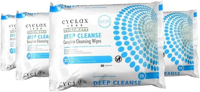 CYCLAX 3 IN 1 FACIAL WIPES X 25
