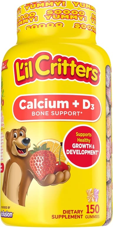 L'IL CRITTERS CALCIUM + D3 DAILY SUPPLEMENTS X 150 GUMMIES
