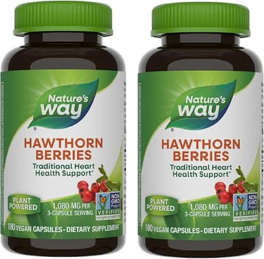 NATURE'S WAY HAWTHORN BERRIES 360MG X 180 VEG CAPS