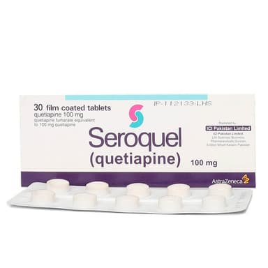 Seroquel 100mg 30 tablets pack