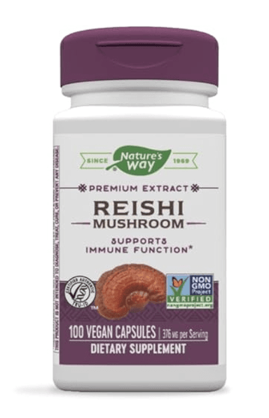 NATURE'S WAY REISHI MUSHROOMS X 100 VEG CAPS