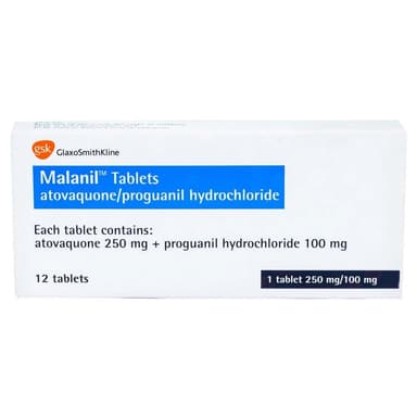MALANIL 250MG/100MG X 12 TABLETS