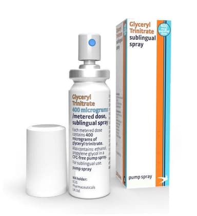 Glyceryl trinitrate sublingual spray 400mcg per metered dose 200 doses