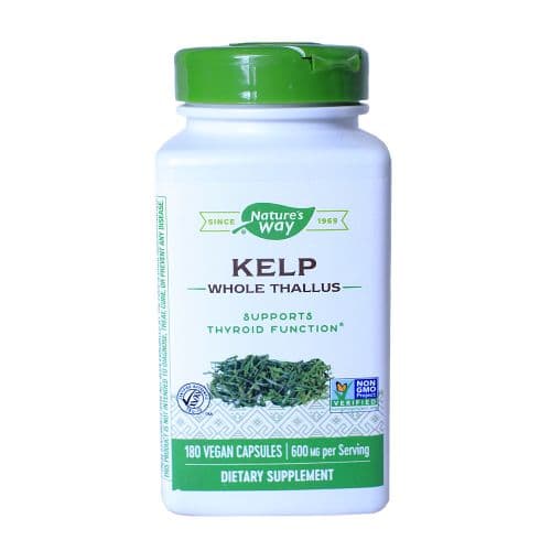 NATURE'S WAY KELP WHOLE THALLUS 600MG X 180 VEG CAPS
