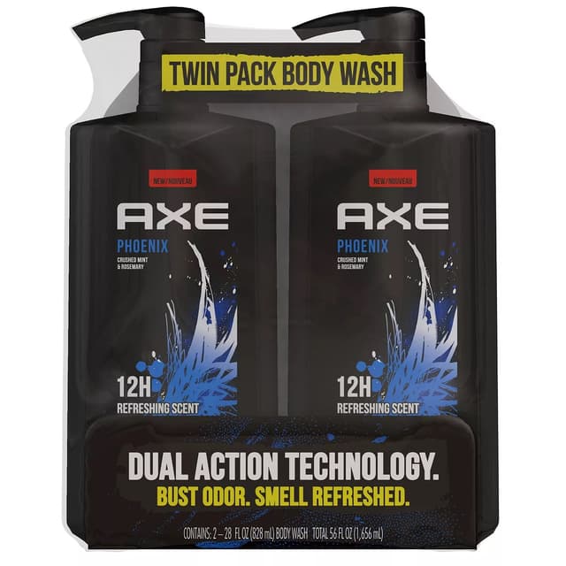 AXE PHOENIX BODY WASH FOR MEN TWIN PACK 1656ML