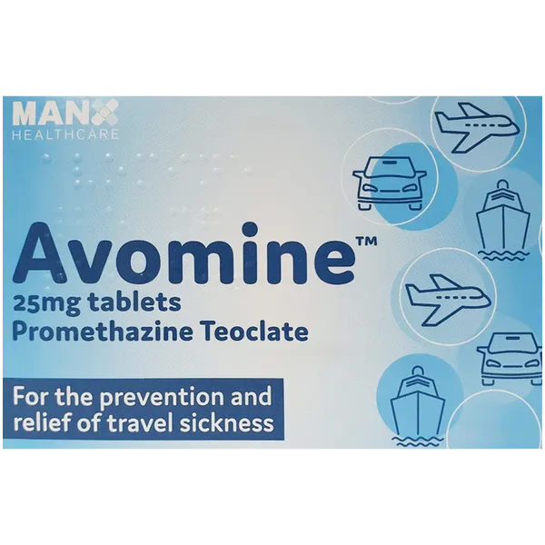AVOMINE 25MG PROMETHIAZINE TABLETS
