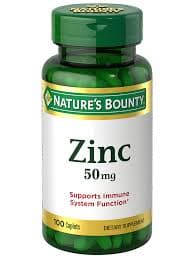 NATURE'S BOUNTY CHELATED ZINC 50MG X 100 TABS