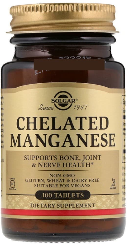 SOLGAR CHELATED MANGANESE X 100 TABS