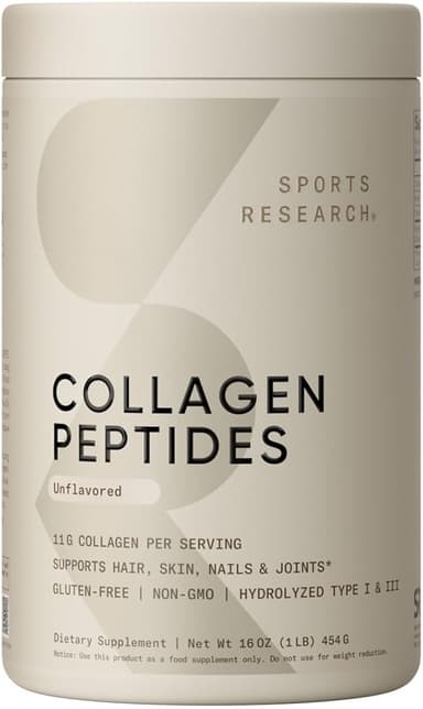 SPORT RESEARCH COLLAGEN PEPTIDES FOR WOMEN AND MEN UNFLAVOURED 16 0Z