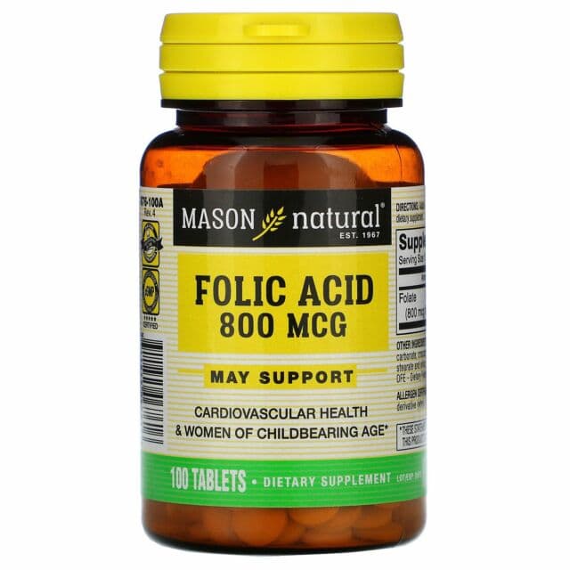 MASON FOLIC ACID 800MCG X 100 TABS
