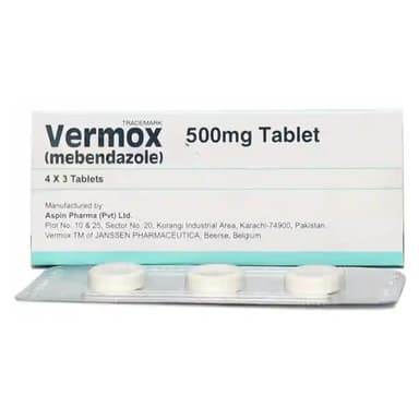 VERMOX 500MG X 12 TABS