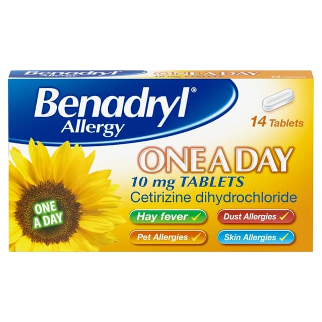 BENADRYL ALLERGY ONE A DAY 10MG X 14 TABS
