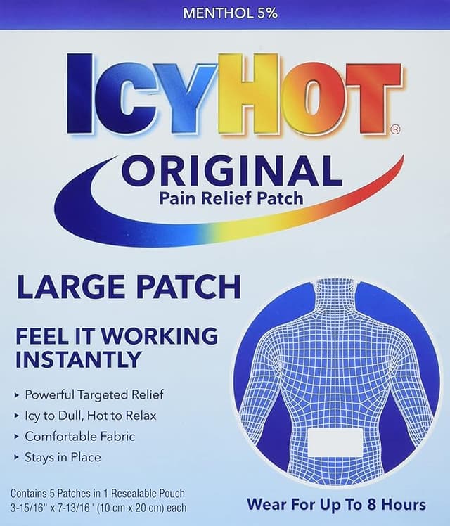 ICYHOT MEDICATED PATCH-BACK STRENGTH PAIN RELIEF X 5 PCS