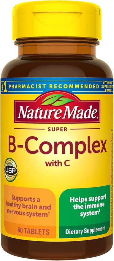 NATURE MADE SUPER B-COMPLEX WITH VITAMIN C X 60 TABS