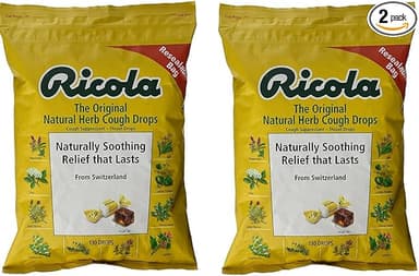 RICOLA ORIGINAL HERBAL COUGH SUPPRESSANT THROAT DROPS X 130 DROPS