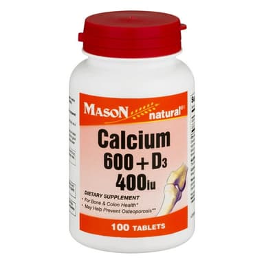 MASON CALCIUM 600MG PLUS VITAMIN D3 400IU X 100 TABS