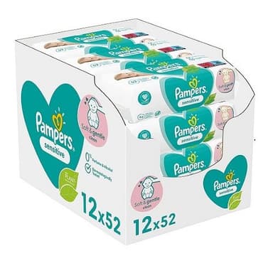 PAMPERS SENSITIVE BABY WIPES 12 X 52 PCS