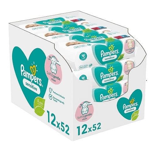 PAMPERS SENSITIVE BABY WIPES 12 X 52 PCS