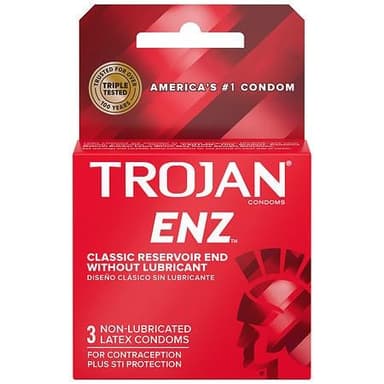 TROJAN ENZ NON LUBRICATED CONDOM RED