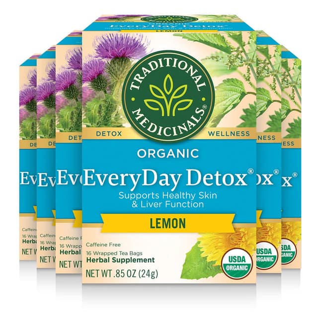 TRADITIONAL MEDICINALS EVERYDAY DETOX LEMON TEA-16 TEA BAGS