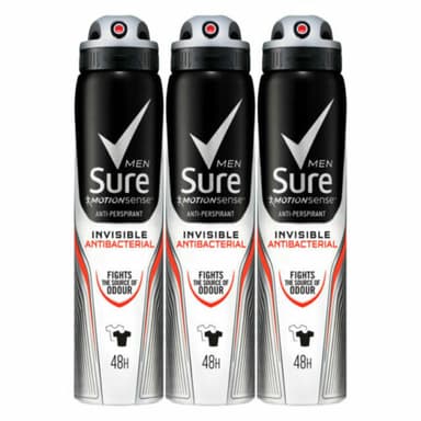 SURE MEN BODY SPRAY(INVISIBLE ANTIBACT.) 250ML
