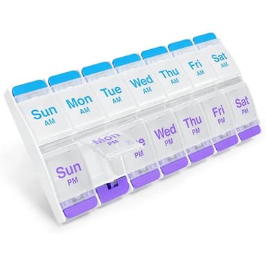 EZY DOSE WEEKLY(7 DAY) AM/PM TRAVEL PILL ORGANISER XL