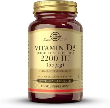 SOLGAR VITAMIN D3 2200 IU(55MCG) X 100 VEG CAPS
