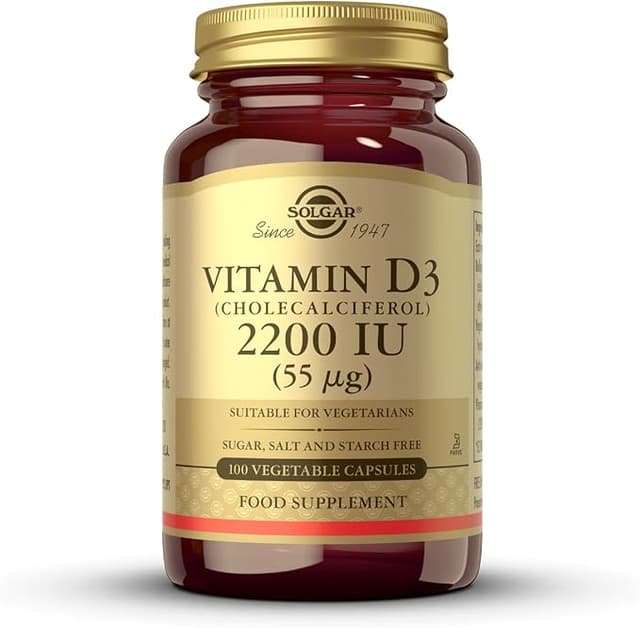 SOLGAR VITAMIN D3 2200 IU(55MCG) X 100 VEG CAPS