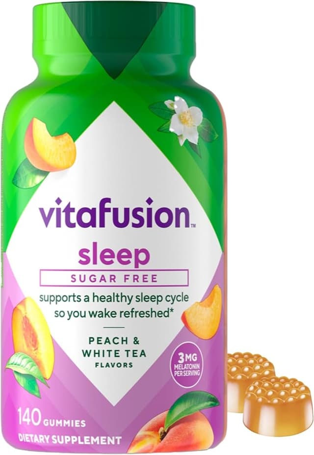 VITAFUSION MELATONIN SUGAR FREE PEACH & WHITE TEA FLAVOR X 140 GUMMIES