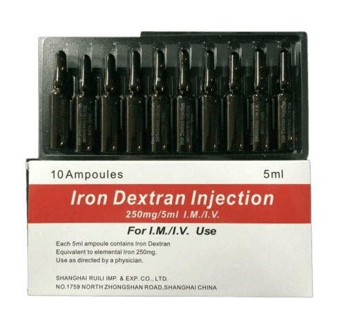IRON DEXTRAN 250MG/5ML INJECTION X 10 AMPOULES