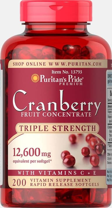 PURITAN'S PRIDE CRANBERRY TRIPLE STRENGTH 12600MG X 200 TABS