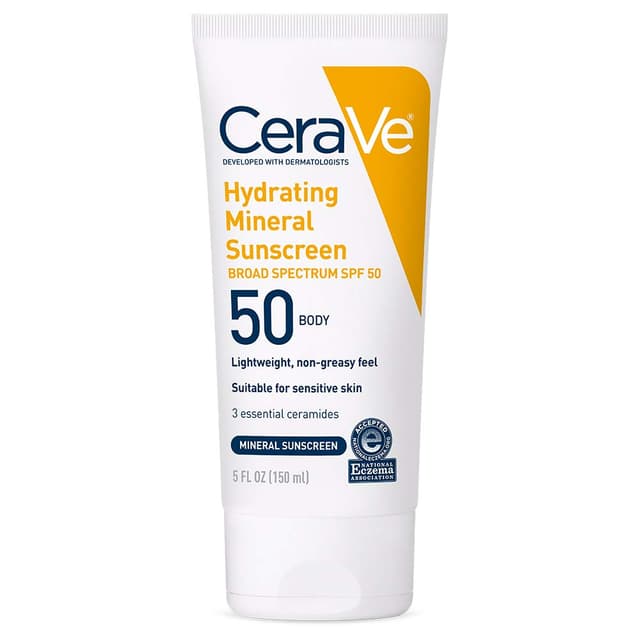 CERAVE HYDRATING SUNSCREEN SPF 50.