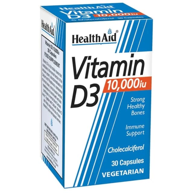 HEALTH AID VIT. D3 10,000IU X30 CAPS