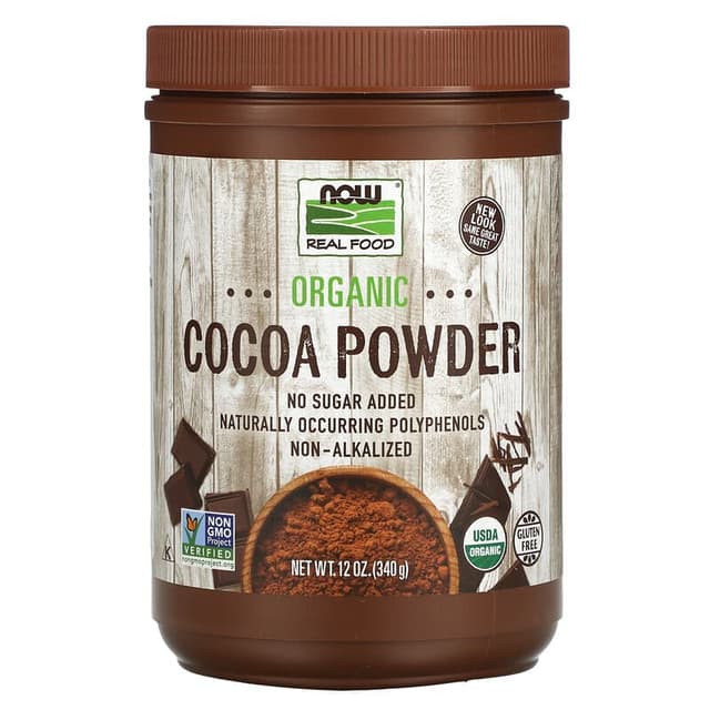 NOW REAL FOOD ORGANIC COCOA POWDER-340G