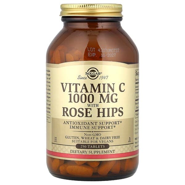 SOLGAR VITAMIN C 1500MG WITH ROSE HIPS X 250 TABS