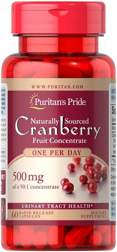 PURITAN'S PRIDE CRANBERRY FRUIT CONCENTRATE ONE A DAY 500MG X 60 CAPS