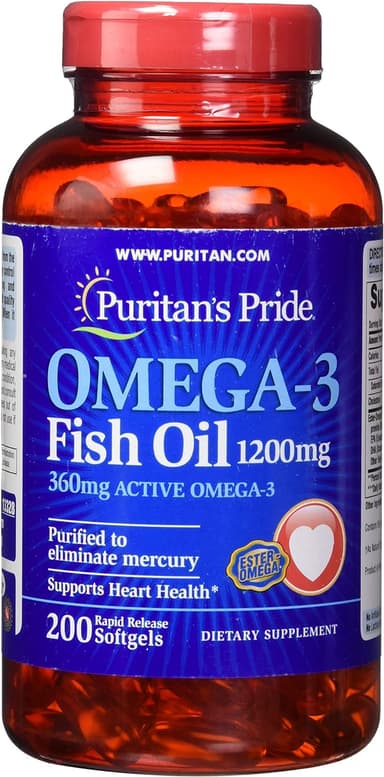 PURITAN'S PRIDE OMEGA-3 FISH OIL 1200MG X 100 SOFTGELS