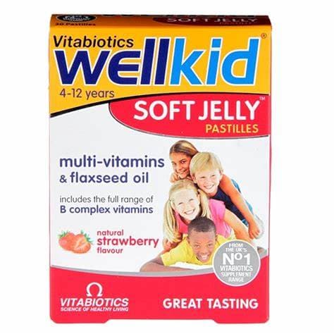WELLKID SOFT JELLY PASTILLES (STRAWBERRY) X30