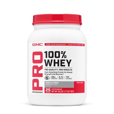 GNC PRO PERFORMANCE 100% WHEY PROTEIN UNFLAVOURED 750G