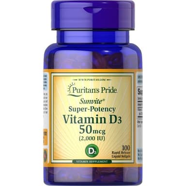 PURITAN PRIDE SUPER-POTENCY VIT D3 50MCG